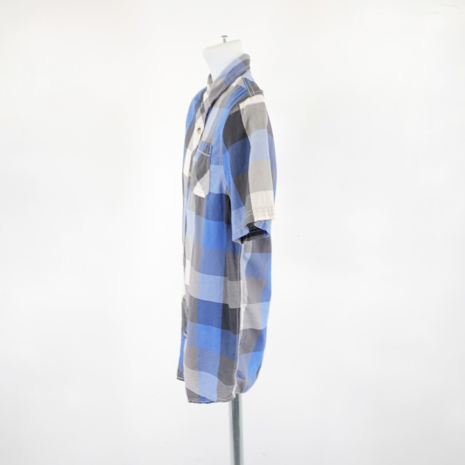 Arizona Jean Co. Arizona Jeans XL Blue Gray Plaid Short Sleeve Pocket Collare Size US XL / EU 56 / 4 - 5 Thumbnail