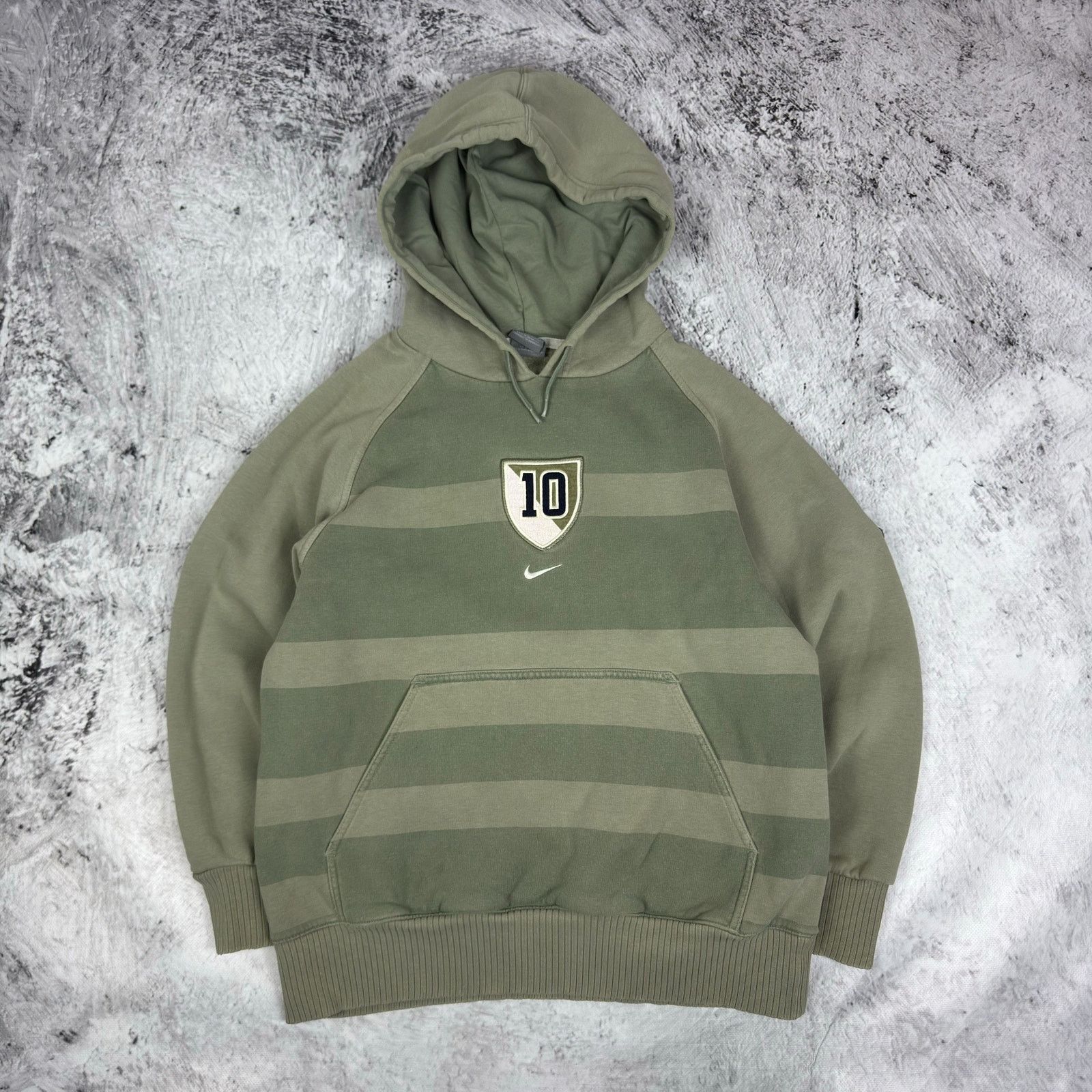 Nike Nike Men's Olive Green Number 10 Swoosh Pullover Hoodie S Size US S / EU 44-46 / 1 - 1 Thumbnail