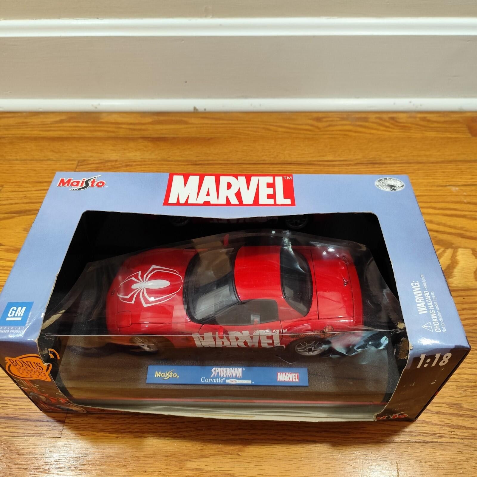 Other Marvel Spiderman Maisto 2003 1:18 Scale Corvette Z06 Diecast Size ONE SIZE - 4 Thumbnail