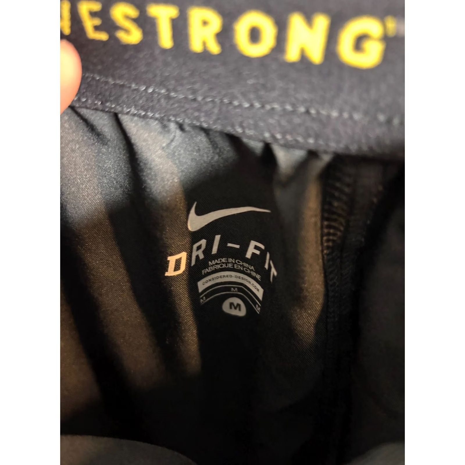 Nike Nike Livestrong Pants Mens M Gray Yellow Swoosh Windbreaker Ankle Zip Y2K Size 40R - 3 Thumbnail