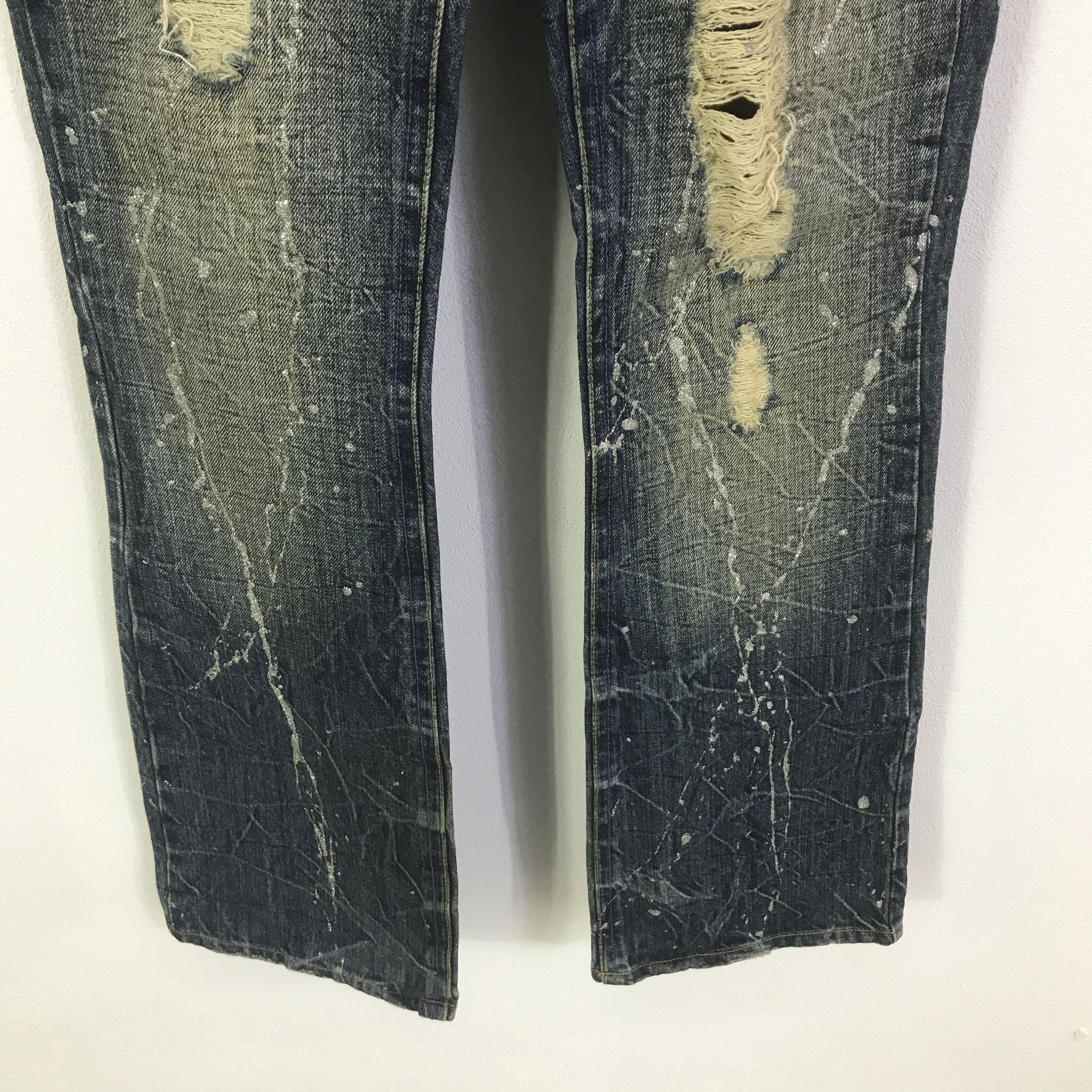 Japanese Brand flare midas Japan distressed bootcut denim jeans pants Size US 29 - 3 Thumbnail