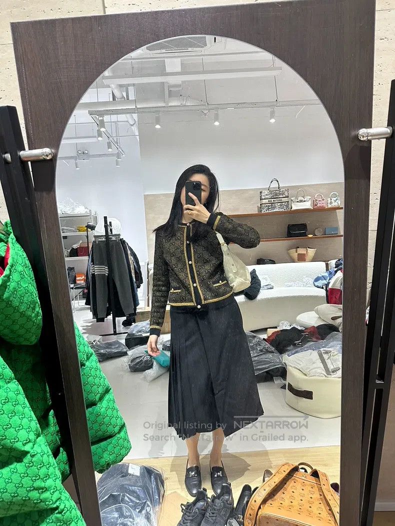 Gucci Gucci Black and gold colour-blocked coat Size S / US 4 / IT 40 - 7 Thumbnail