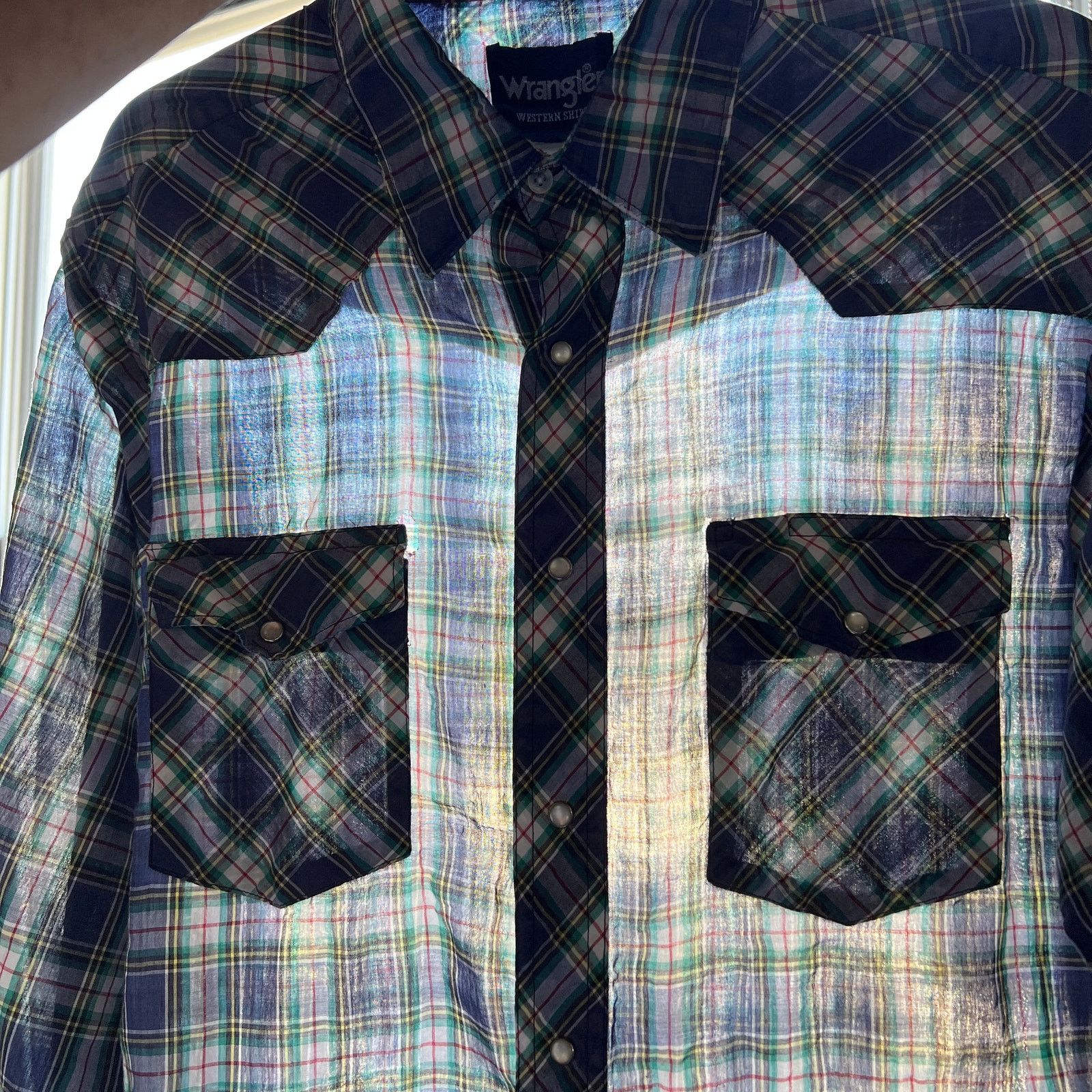 Wrangler VTG Wrangler Paper Thin Pearl Snap Western Shirt L 22x30 Size US L / EU 52-54 / 3 - 5 Thumbnail