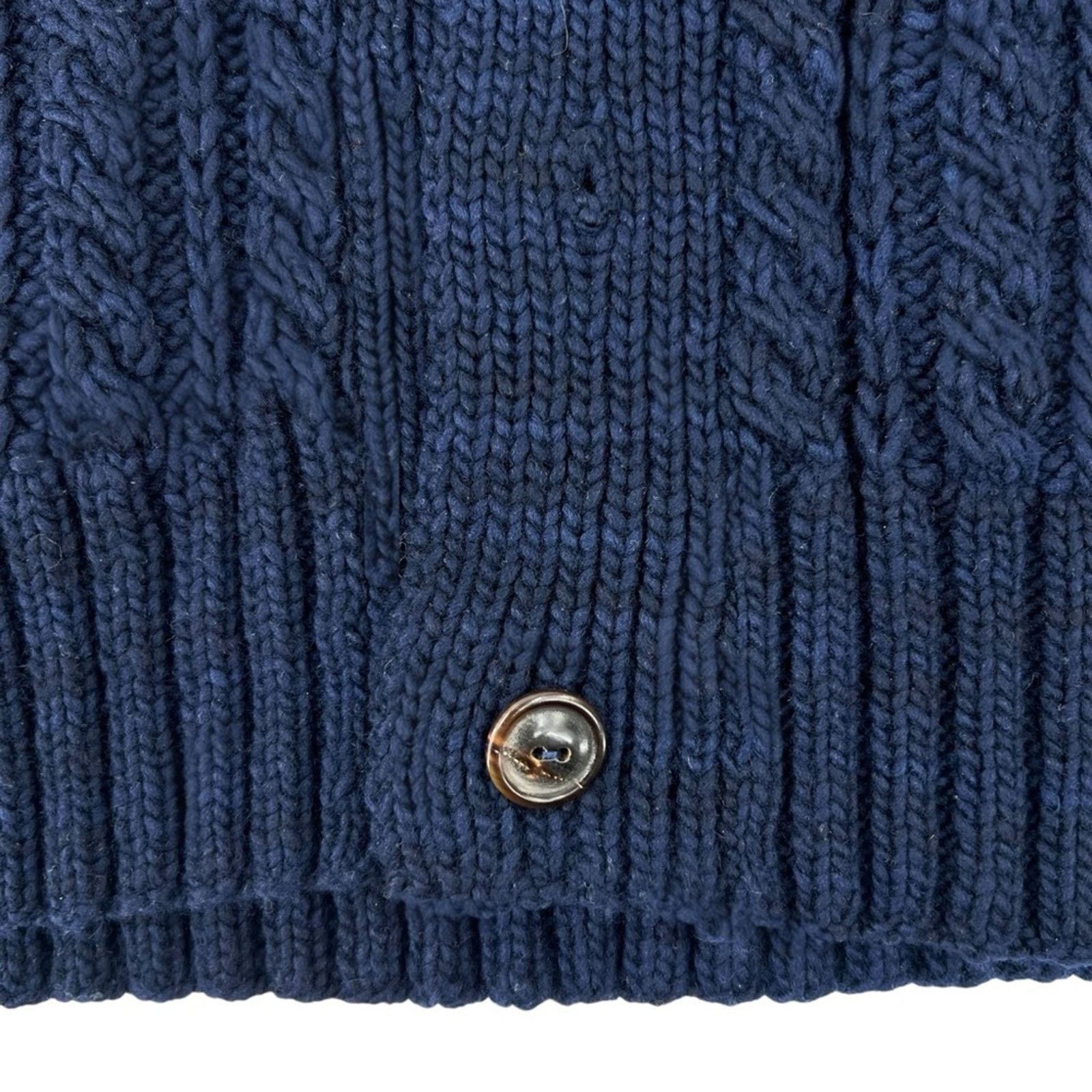 Ralph Lauren Purple Label Navy Blue Cable Knit Wool Cardigan Size US M / EU 48-50 / 2 - 5 Thumbnail