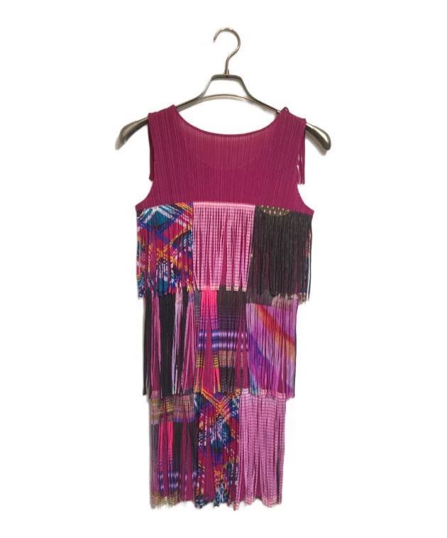 Issey Miyake issey miyake size:4 Fringed pleated dress Size 31" - 2 Thumbnail