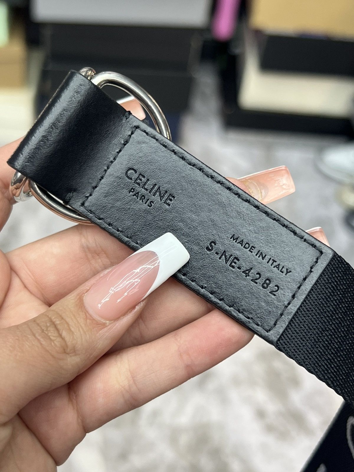 Celine Celine Logo Canvas Belt Size 42 - 6 Thumbnail
