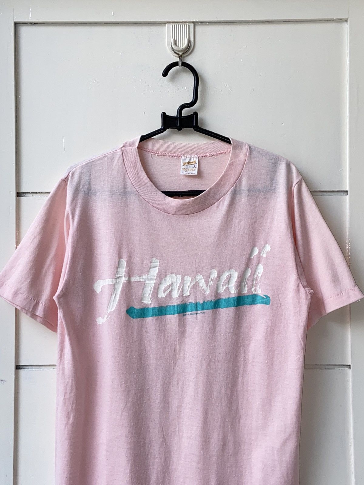Vintage SPORTSWEAR Pink Hawaii T-Shirt Size US XS / EU 42 / 0 - 2 Thumbnail