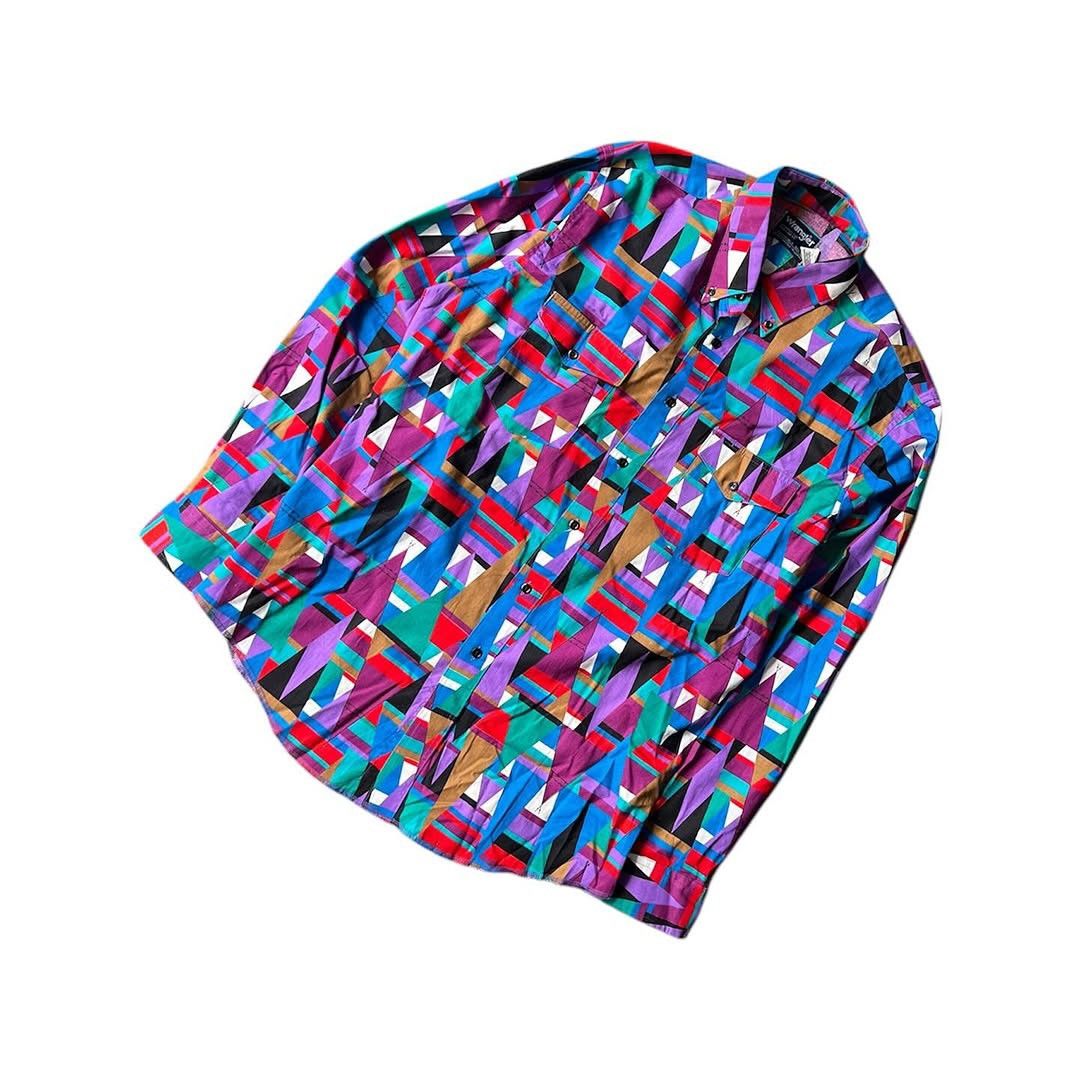 Wrangler Wrangler 80s Western Aztec Loud Vibrant Colorful Rodeo Vtg Size US XL / EU 56 / 4 - 4 Thumbnail