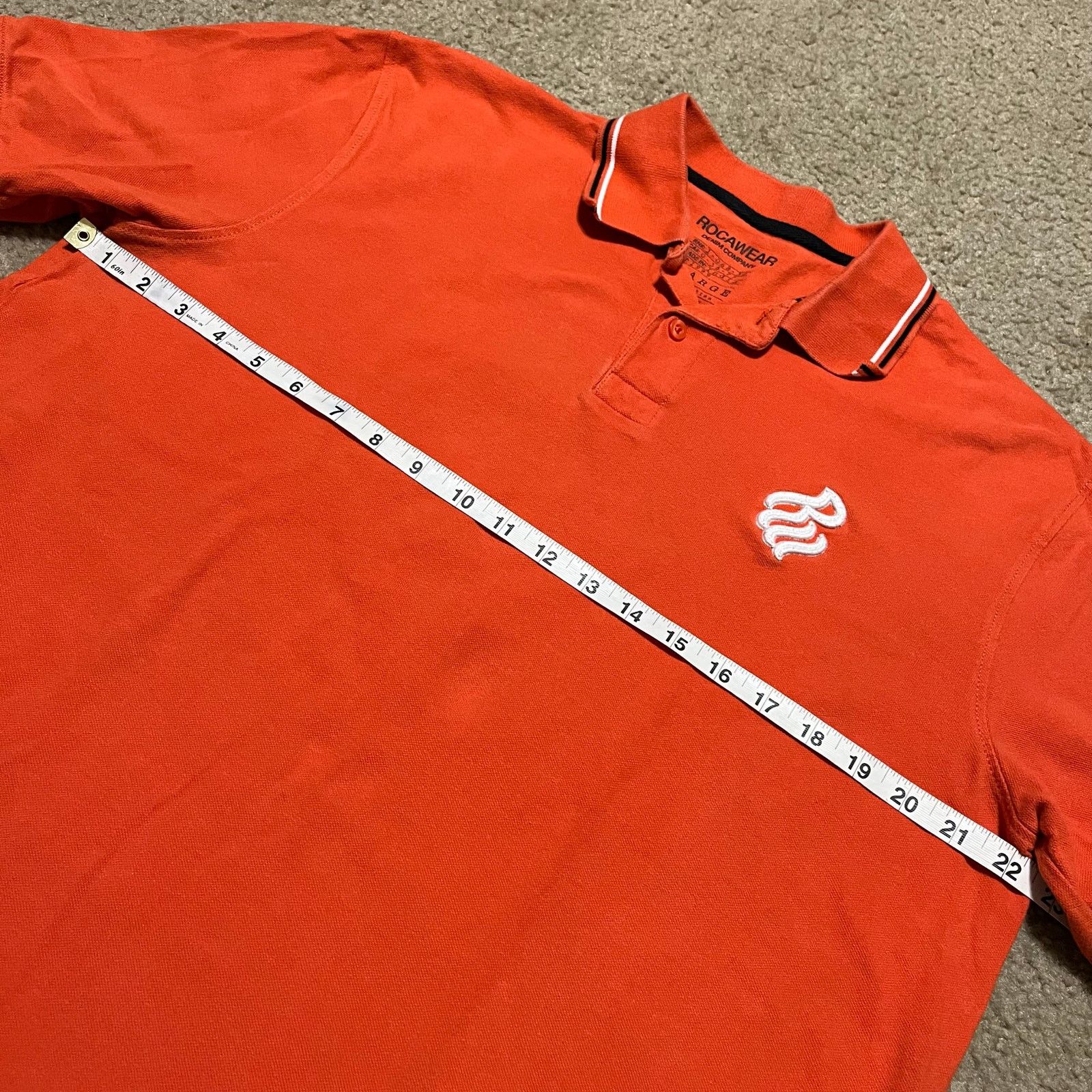Rocawear Y2K Rocawear White Chest Logo Solid Orange Polo Shirt XL Size US XL / EU 56 / 4 - 6 Thumbnail