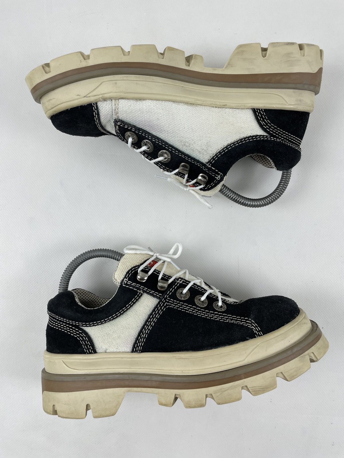 Diesel × Diesel Black Gold × Vintage 90's Platforms Chunky High Sole Low-Top Laces Heavy Boots Size US 8 / IT 38 - 7 Thumbnail