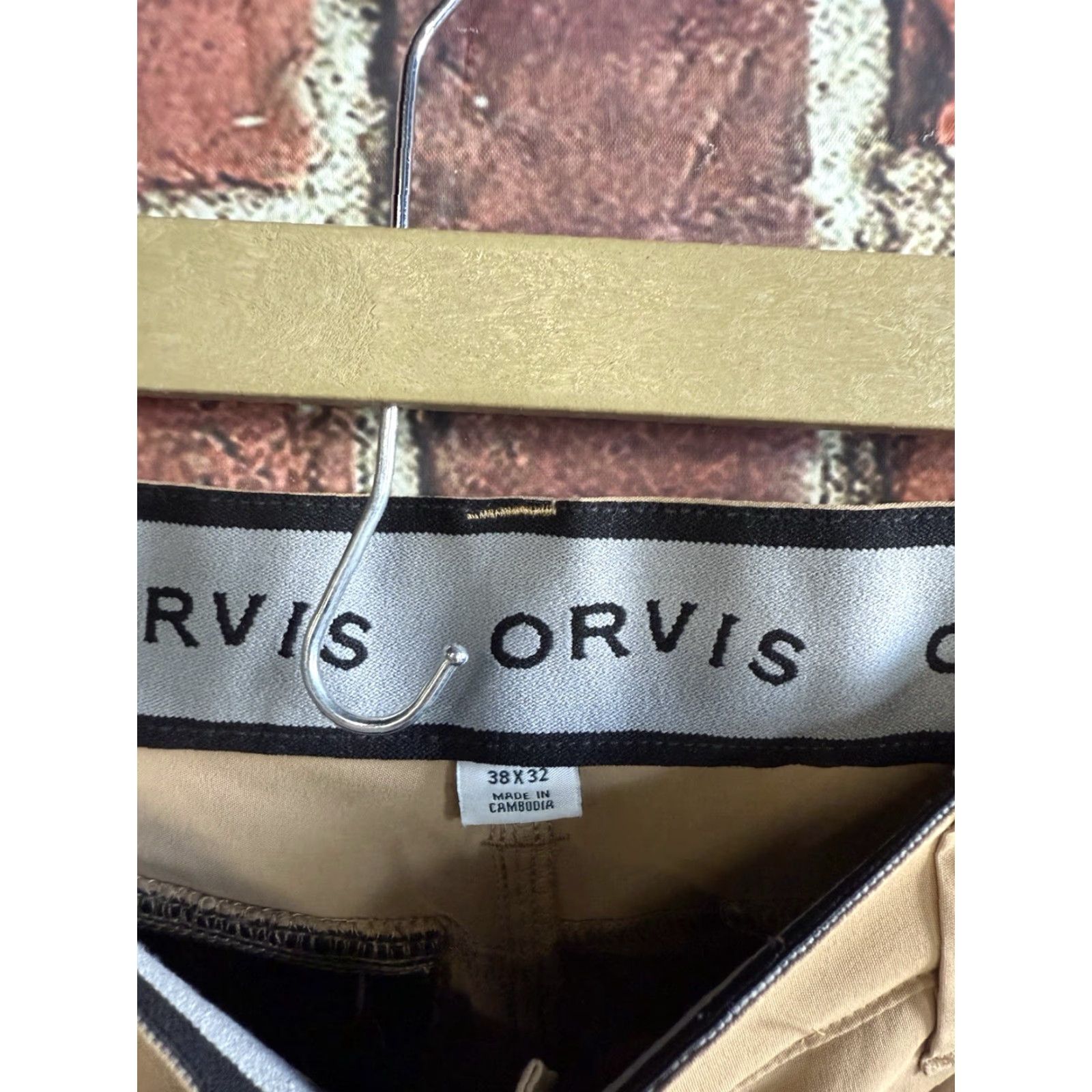 Orvis Orvis Mens Khaki Chino Outdoor Hiking Pants 38 x 32 Beige Chino Pants Mens 38 Inseam 32 Regular Fatigue Gear (no extra words) Size US 38 / EU 54 - 3 Thumbnail