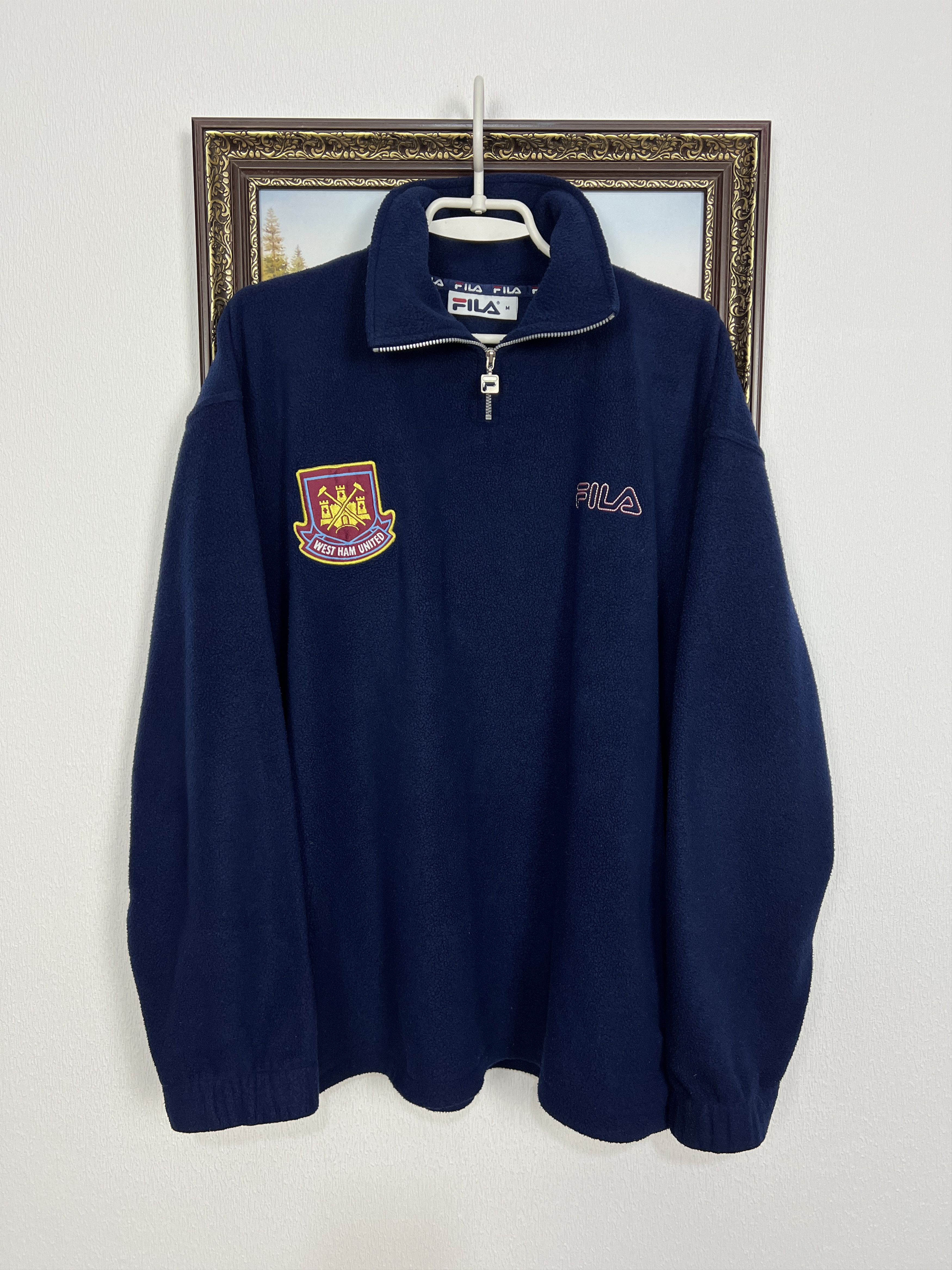 Fila Vintage West Ham United Football Fleece Jacket Soccer Track Size US M / EU 48-50 / 2 - 1 Thumbnail