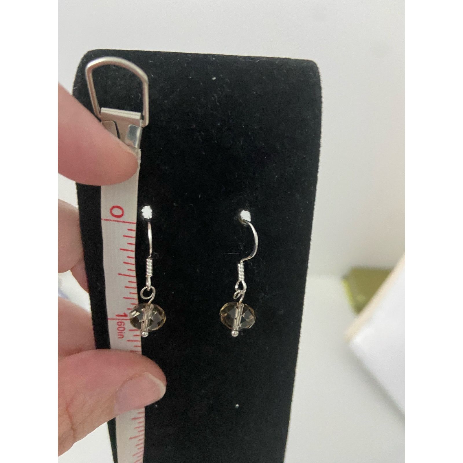 Handmade Upcycled gray glass bead earrings Size ONE SIZE - 3 Thumbnail