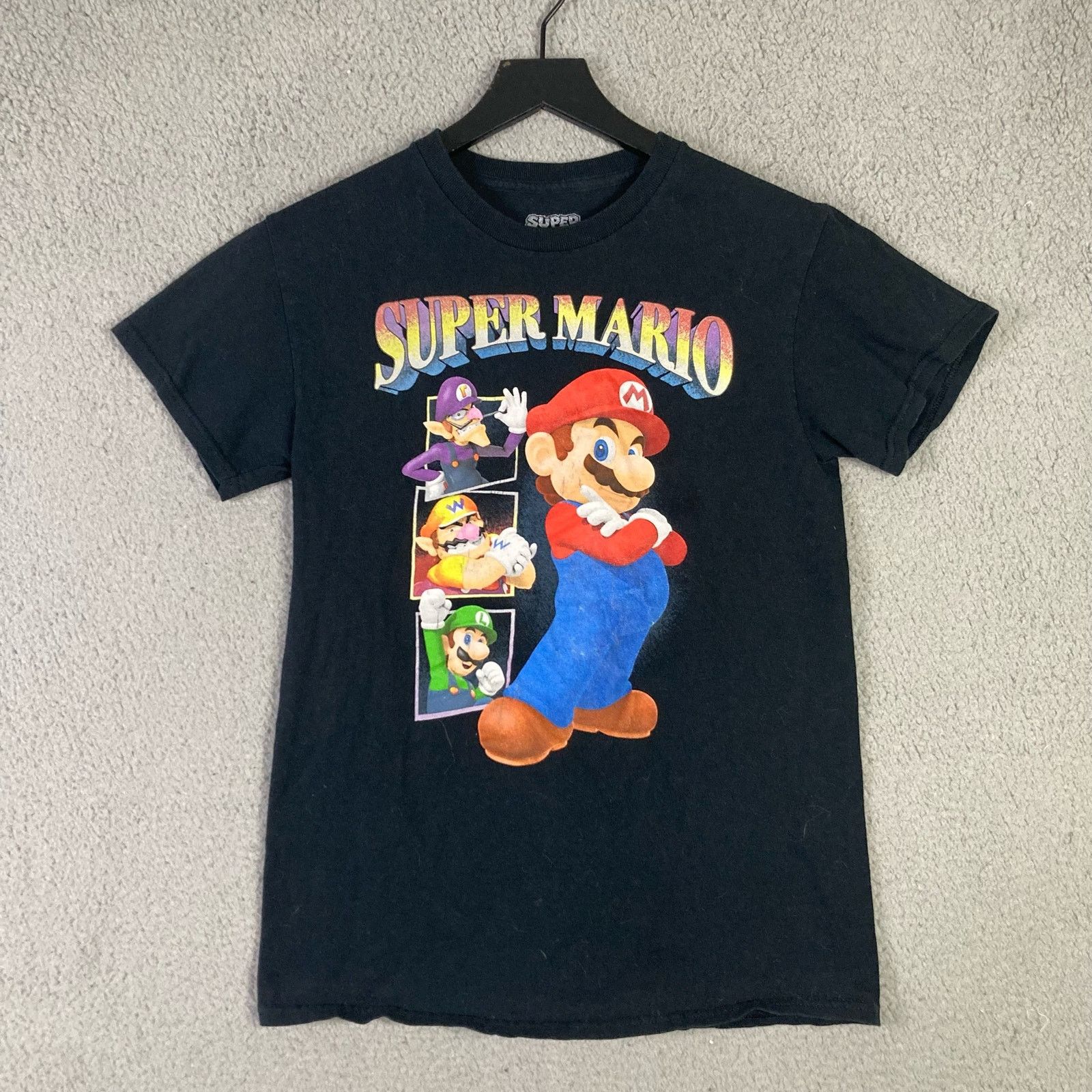 Nintendo Super Mario Bros Nintendo Men's Black Graphic T-Shirt Size S Size US S / EU 44-46 / 1 - 6 Thumbnail