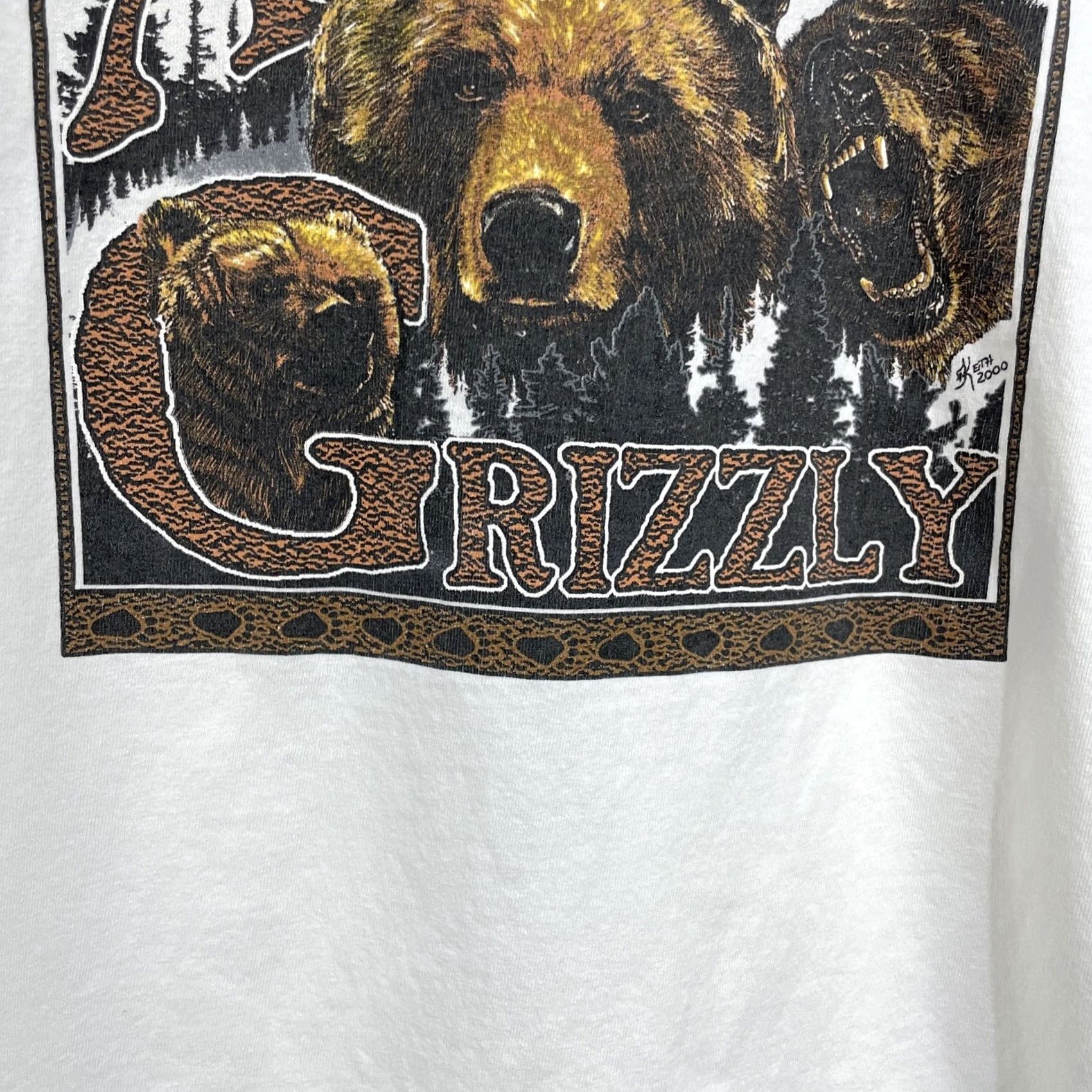 Anvil VINTAGE Alaska Grizzly Bear T Shirt White Mens Large 90s Graphic Print Logo Crew Neck Short Sleeve Cotton Anvil Classic Style Souvenir Size US L / EU 52-54 / 3 - 7 Thumbnail