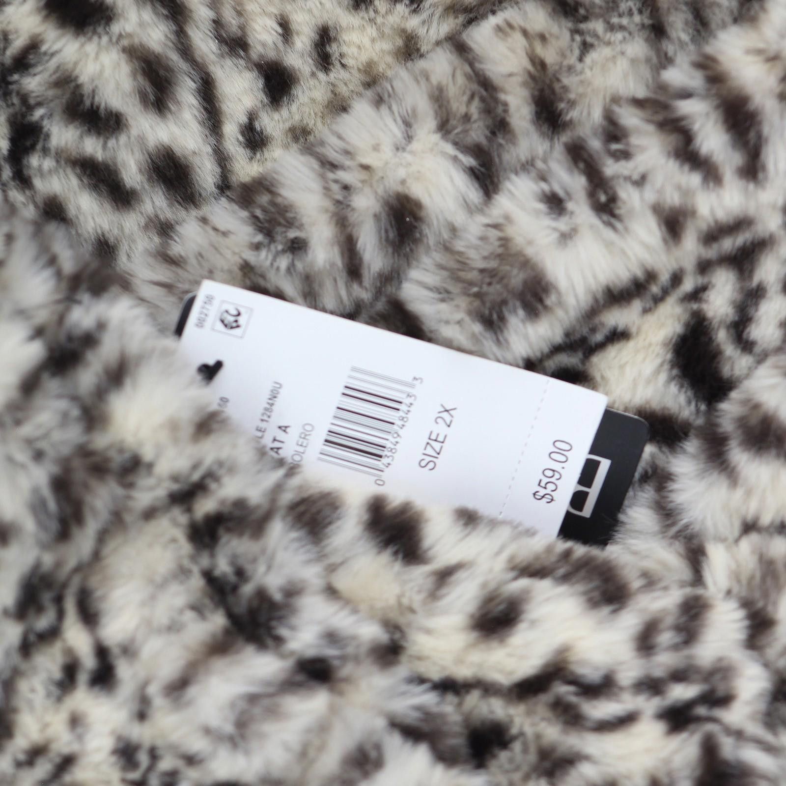 Other Nwt Bcx Animal Print Open-front Faux Fur Shrug Brown 2x Size XXL / US 16-18 / IT 52-54 - 3 Thumbnail
