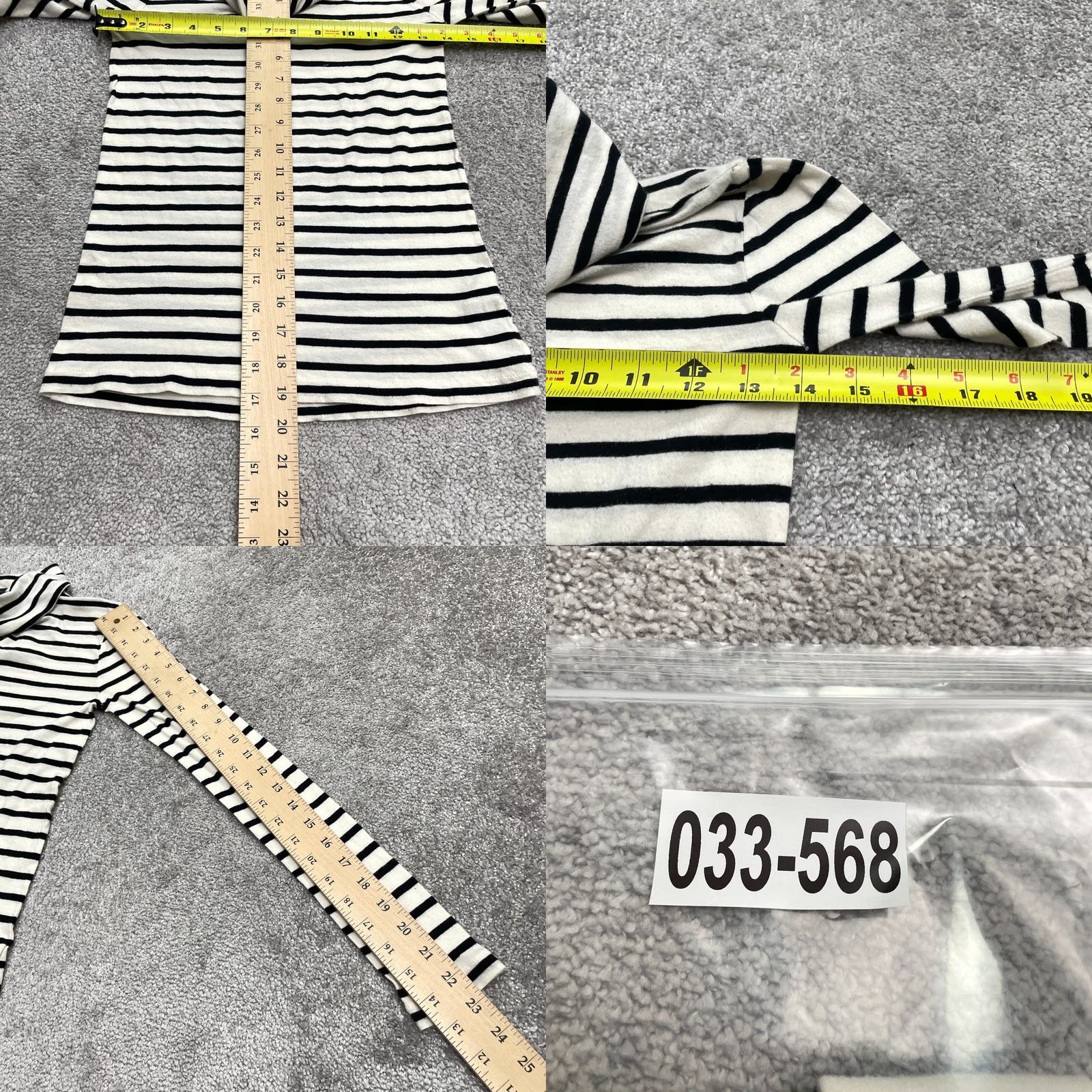 J.Crew J.CREW Womens Turtleneck Shirt XXS Ivory Blue Striped Long Sleeve Lightweight Size XXS / US 00 / IT 34 - 8 Thumbnail