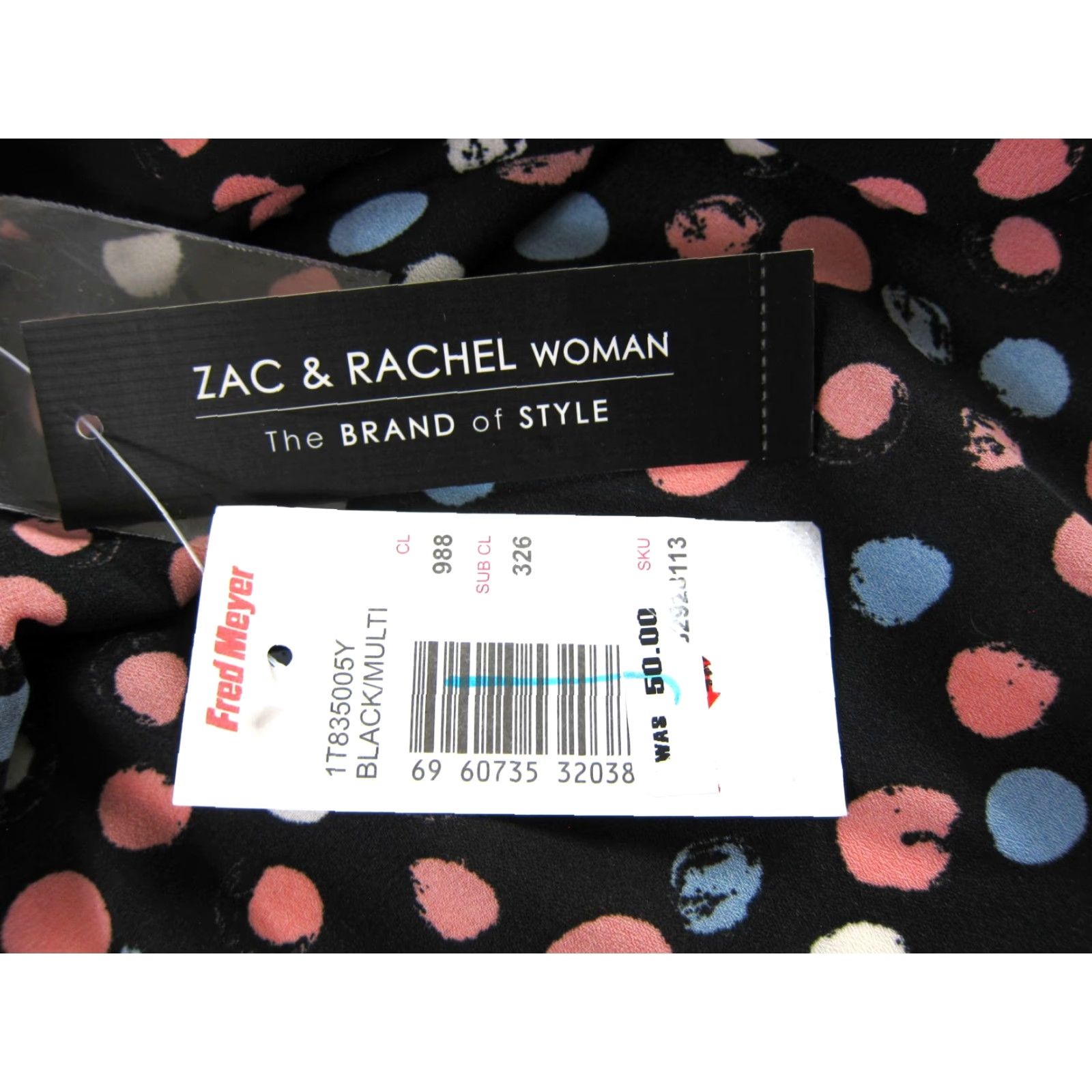 Vintage NWT Zac & Rachel Blouse Button Down Long Sleeve Polka Dot 2X Black Size XXL / US 16-18 / IT 52-54 - 3 Thumbnail