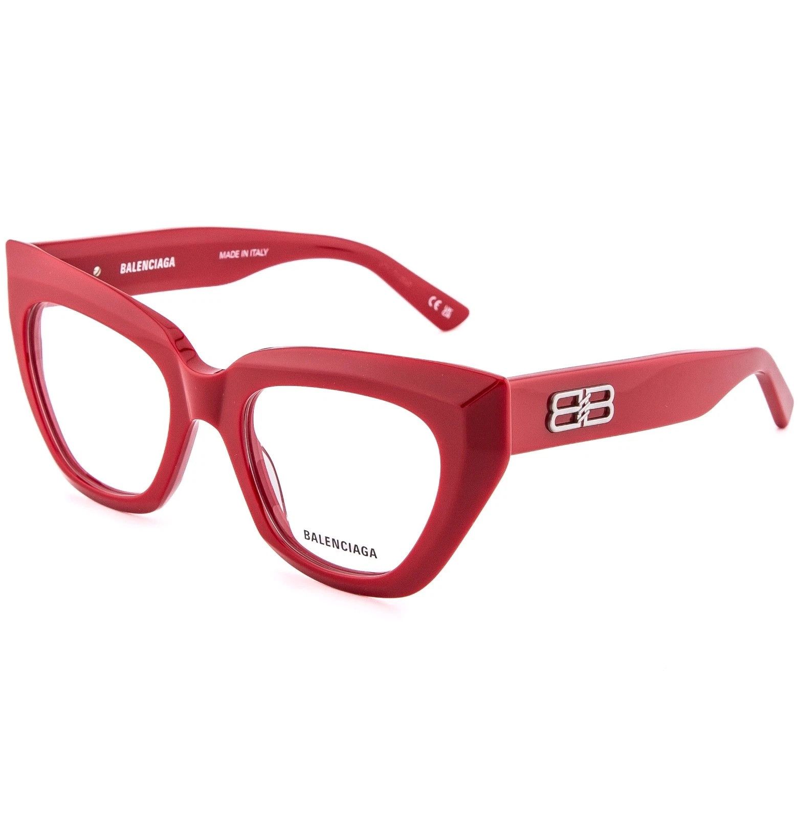 Balenciaga BALENCIAGA Angular 0238 Red Silver Logo Eyeglass BB0238O 003 Size ONE SIZE - 4 Thumbnail