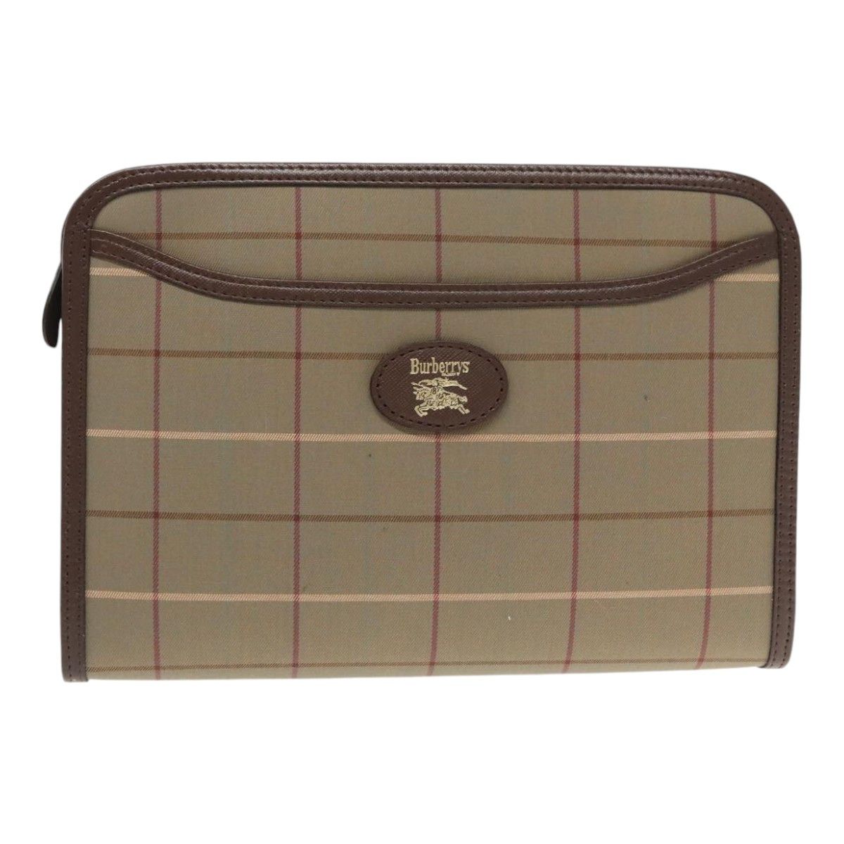 Burberry Nova Check Brown Canvas Clutch Bag (Pre-Owned) Size ONE SIZE - 1 Thumbnail