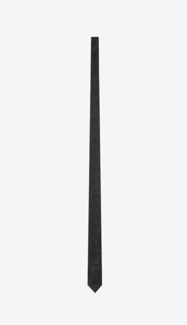 Saint Laurent Paris Glittering Tie in Silk and Lurex Size ONE SIZE - 1 Thumbnail
