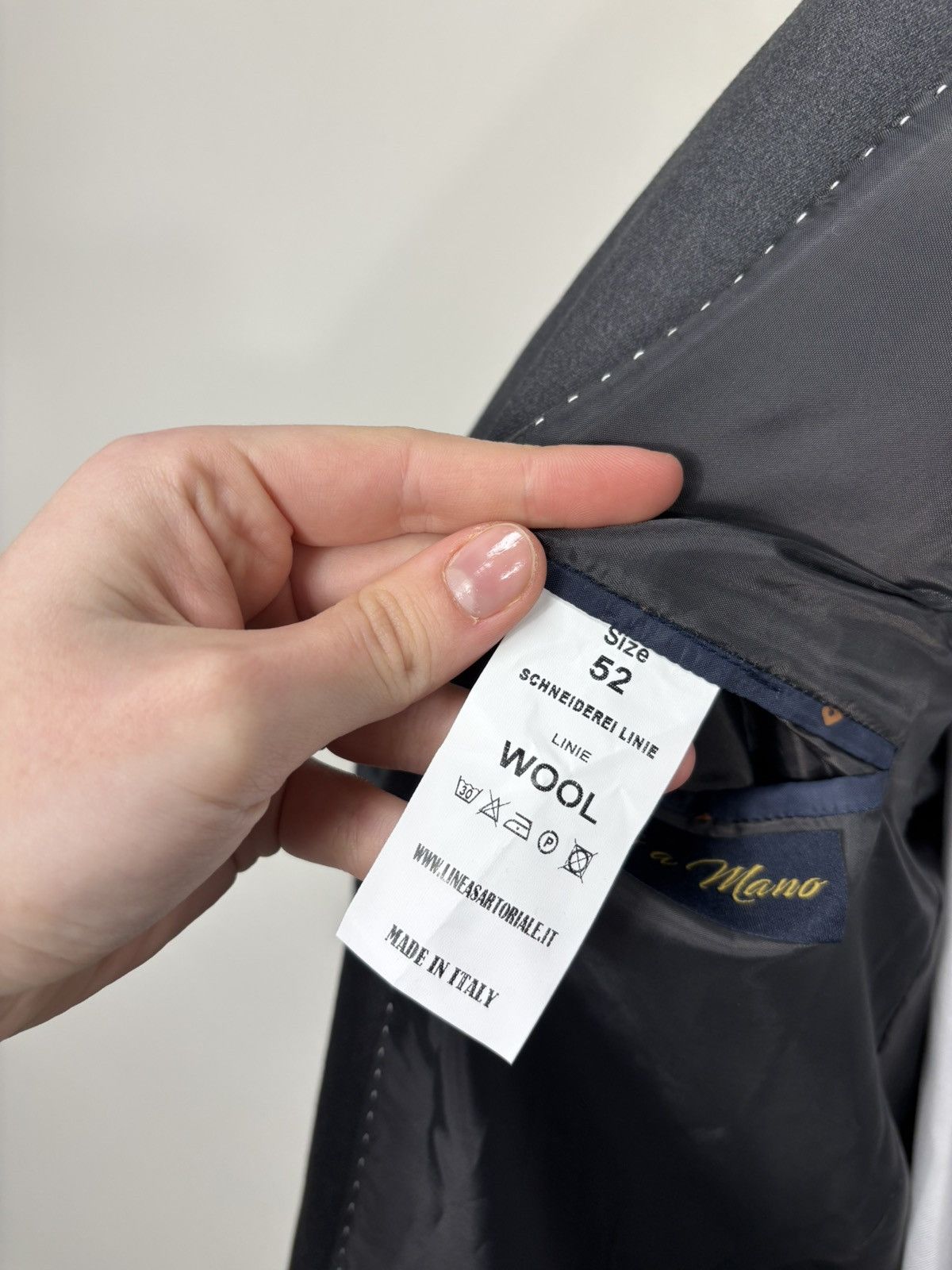 Other Linea Sartoriale Men’s Grey Super 150s Wool Blazer Jacket Size 42R - 10 Thumbnail