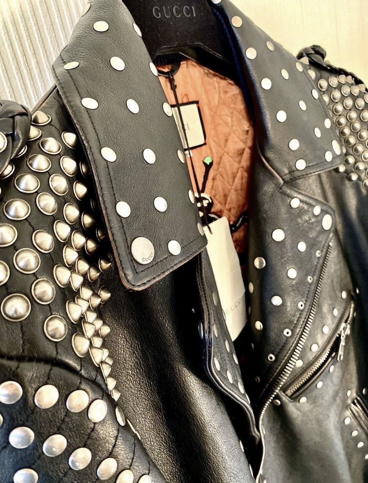 Gucci Gucci Studded Leather Biker Jacket with Fringe Size US M / EU 48-50 / 2 - 6 Thumbnail