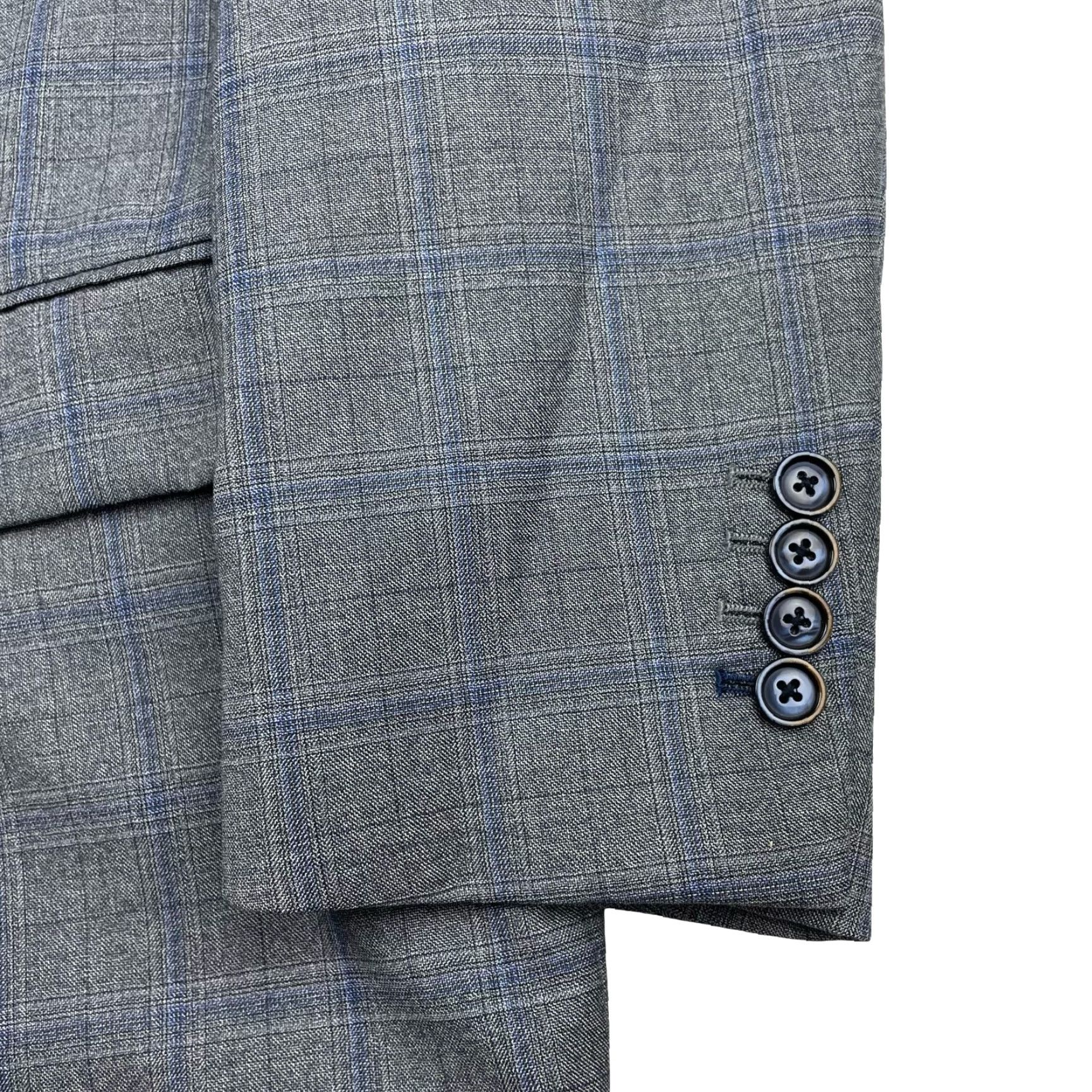 Vintage Artisan Men's Bespoke 100% Wool Jacket Gray Plaid 42R 2-Button Mens Size US XS / EU 42 / 0 - 4 Thumbnail