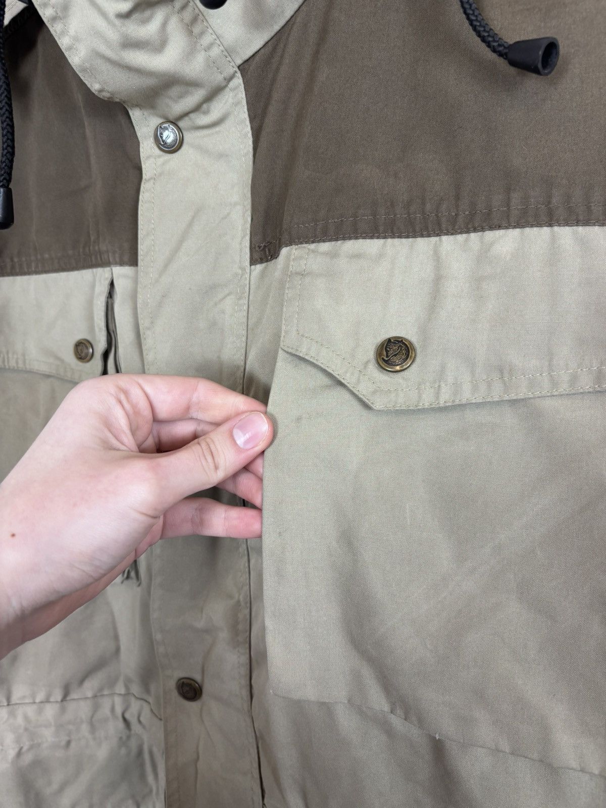 Fjallraven Fjallraven G-1000 Vintage Men’s Beige/Brown Hooded Jacket Size US M / EU 48-50 / 2 - 7 Thumbnail