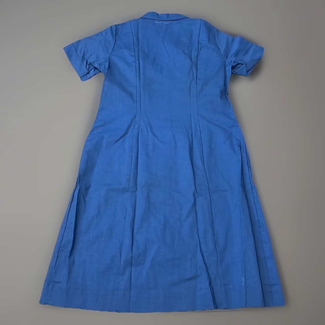Vintage VTG Fashion Seal Uniforms Blue Button Front Short Sleeve Shirt Dress Women 16 Midi Blue Shirt Dress Regular Size Size XXL / US 16-18 / IT 52-54 - 2 Thumbnail