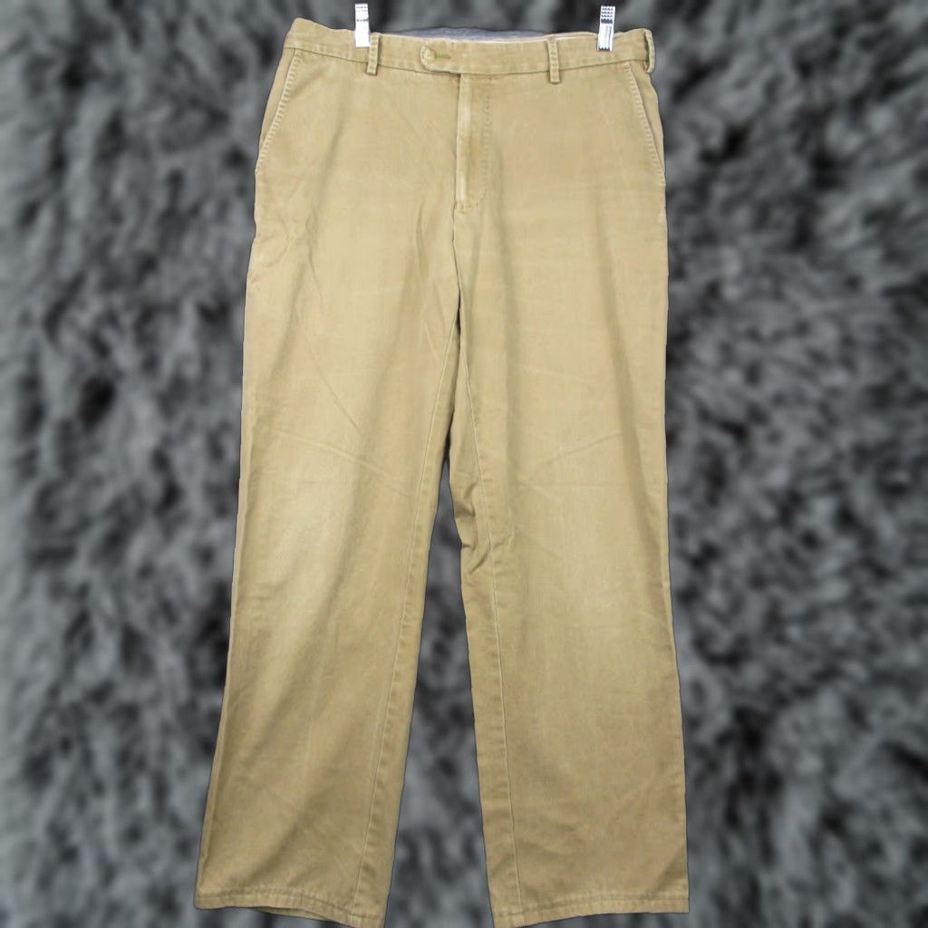 Peter Millar Peter Millar Pants Mens Raleigh Beige Cotton Chino 34 Classic Flat Front Zip Pockets Twill MCOB84 Size US 34 / EU 50 - 1 Thumbnail