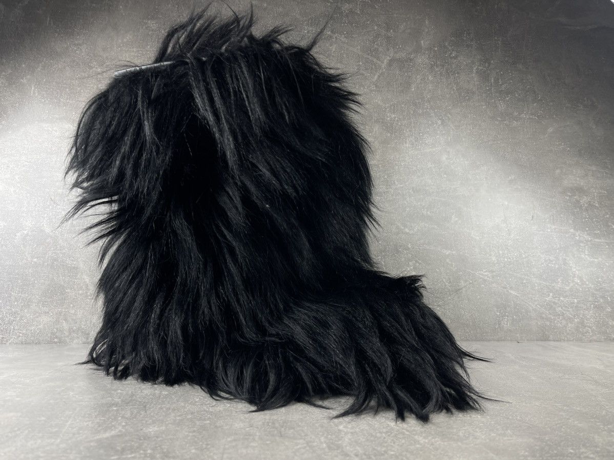 Vintage Artisan Avant-Garde Vintage Black Long Hair Fur Boots Black Size US 7 / IT 37 - 3 Thumbnail
