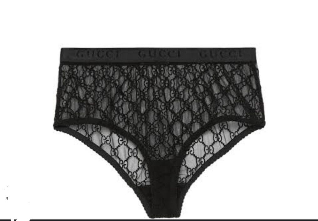 Gucci Gucci Black, Sheer Monogrammed Mesh Briefs, SS98 Size 30" / US 8 / IT 44 - 2 Thumbnail