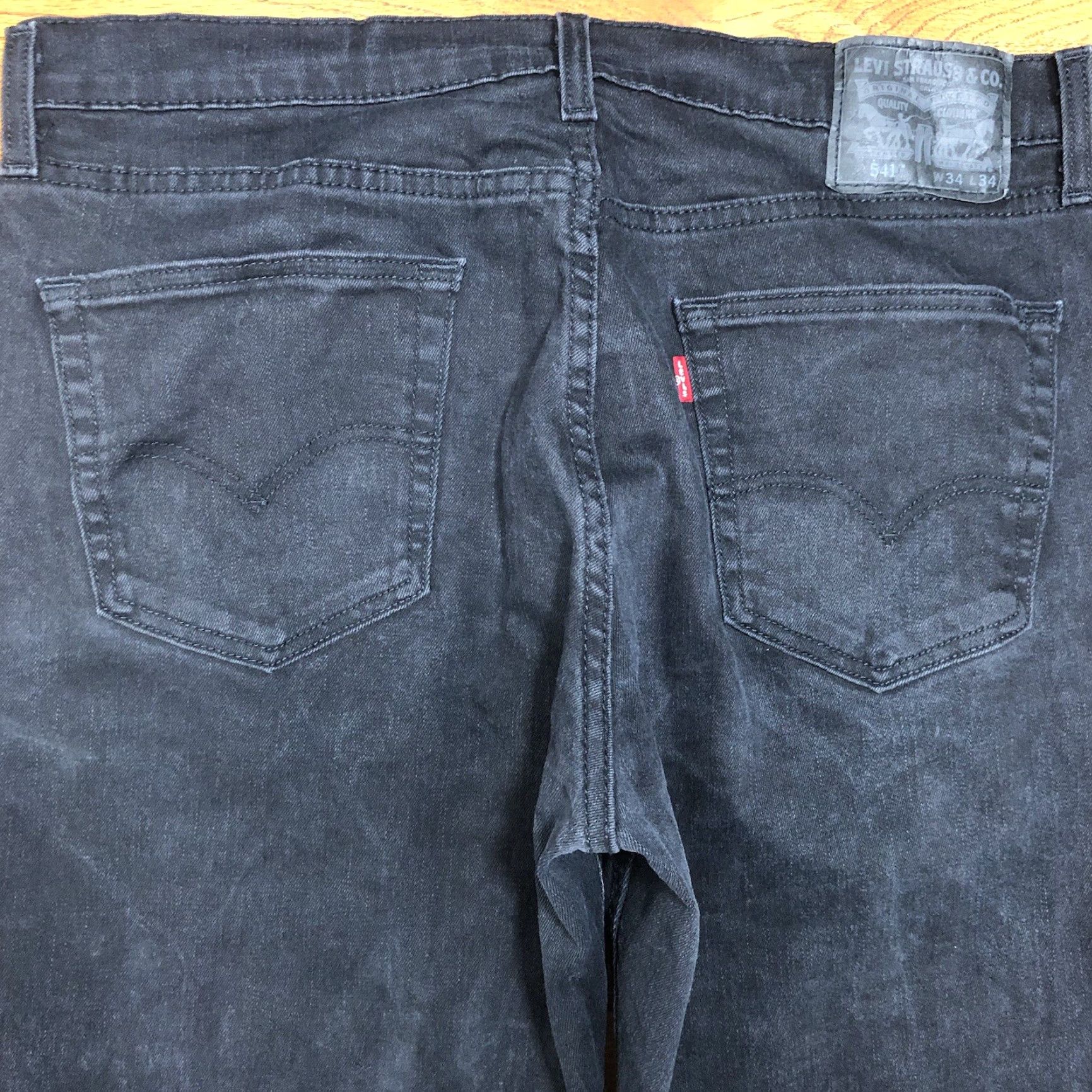 Levi's Levi's 541 Athletic Taper Jeans Denim Black 34x34 Men Regular 5-Pocket Belt Loops Zip Fly Leather Logo Size US 34 / EU 50 - 3 Thumbnail