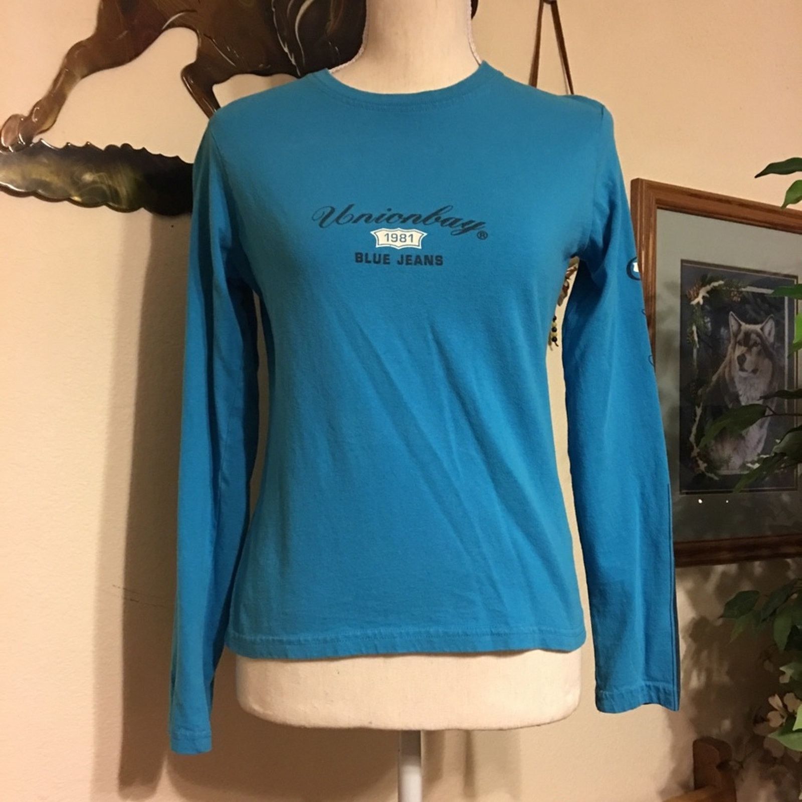 UNIONBAY Unionbay blue long sleeve casual ladies top Size S / US 4 / IT 40 - 1 Thumbnail