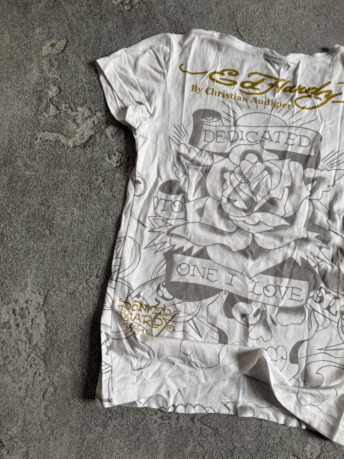 Ed Hardy Ed Hardy big logo rose 🌹 avantgarde y2k tee tshirt Size S / US 4 / IT 40 - 11 Thumbnail