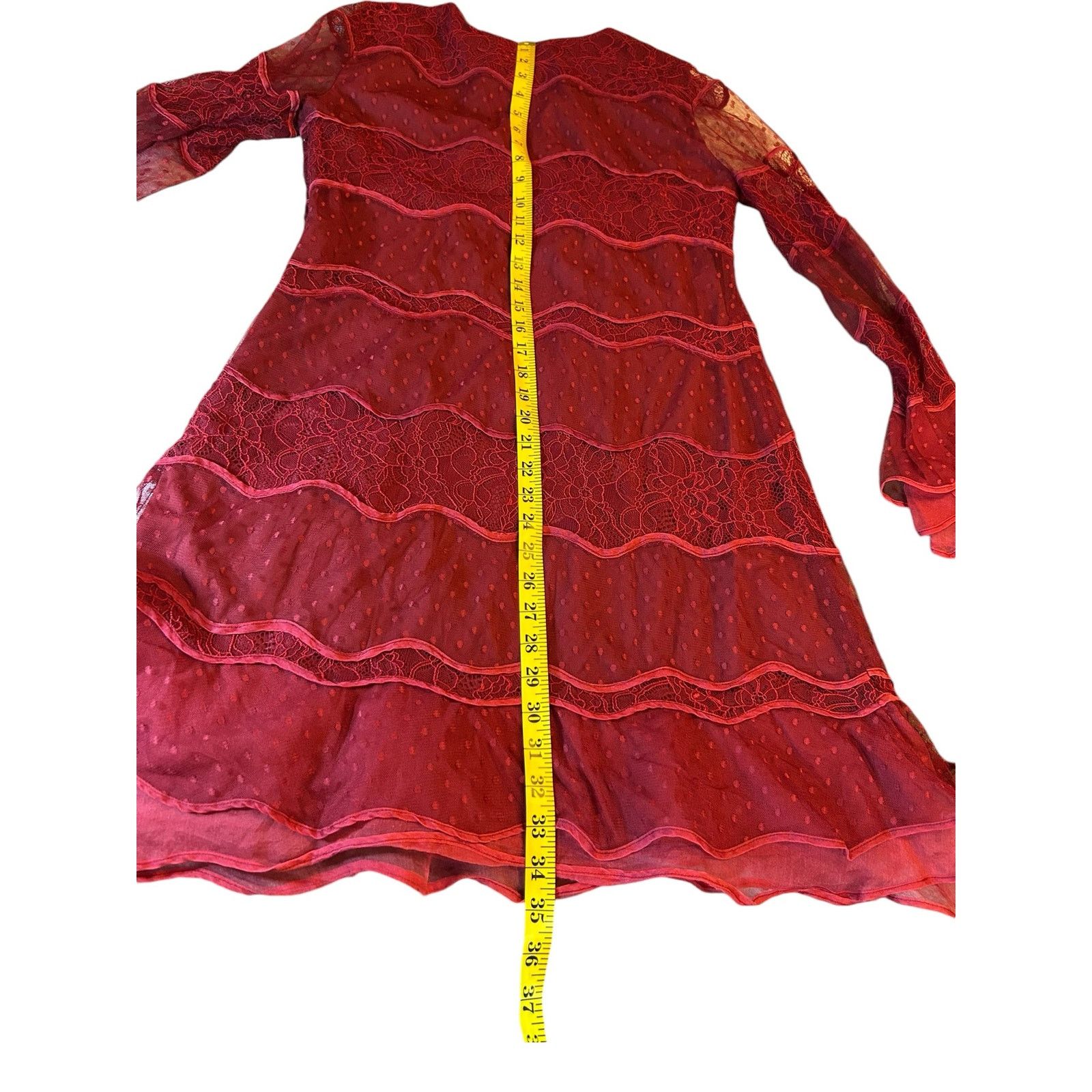 Sachin & Babi Sachin & Babi Red Lace Dress - Size 6 Size M / US 6-8 / IT 42-44 - 4 Thumbnail