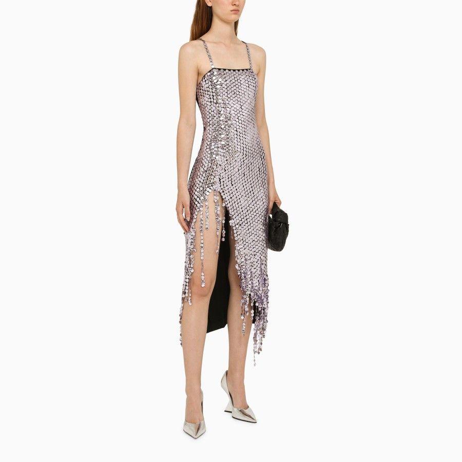 The Attico o1d2blof1024 Midi Dress With Rhinestones in Purple Size XS / US 0-2 / IT 36-38 - 2 Thumbnail