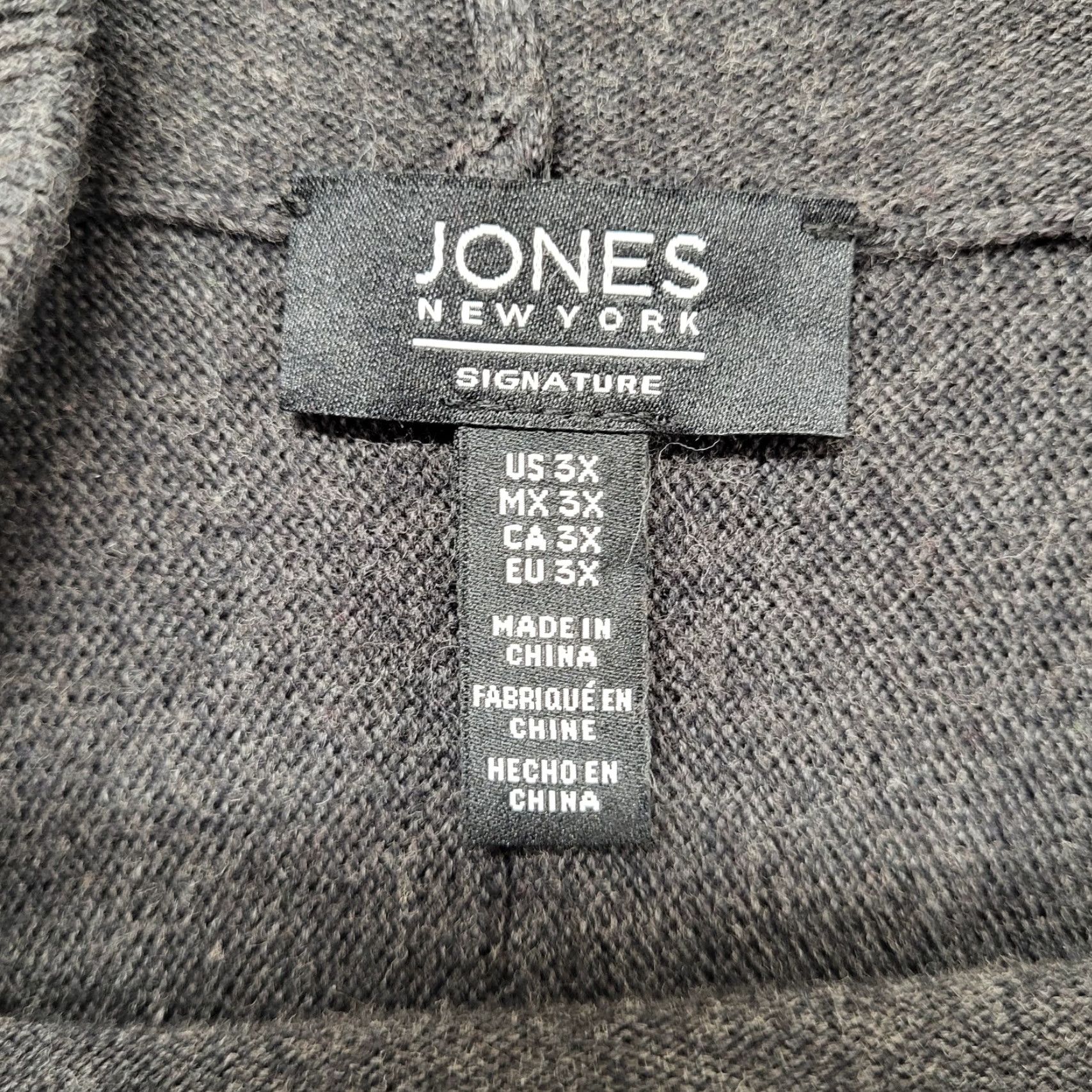 Jones New York Jones New York Sweater Cowl Neck Charcoal Gray 3/4 Sleeve Size 3X Plus Size Knit 100% Cotton Lightweight All Seasons Dolman Sleeve Pullover Size XXL / US 16-18 / IT 52-54 - 2 Thumbnail