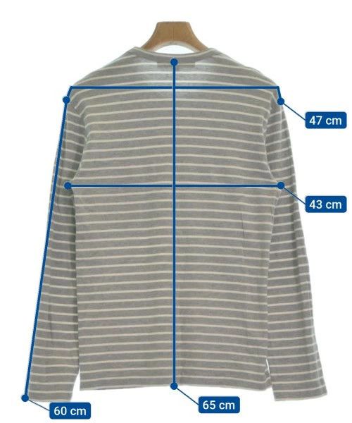 Comme des Garcons T-Shirts Border Long Sleeve Cotton Crewneck Gray x White Size US M / EU 48-50 / 2 - 3 Thumbnail