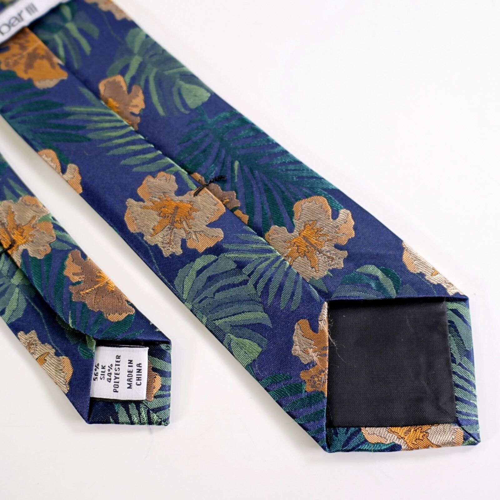 Bar III Bar III Blue Floral Woven Skinny Silk Blend Tie Size ONE SIZE - 5 Thumbnail