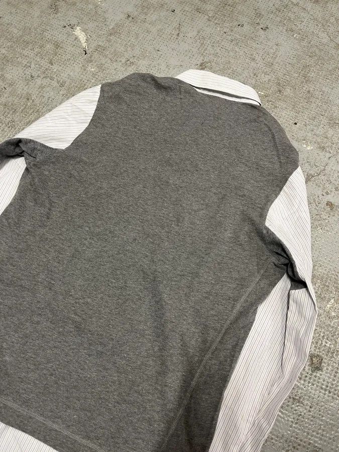 Designer × Dolce & Gabbana × Vintage 1990s Dolce & Gabbana White & Grey Hybrid Shirt Longsleeves Size US S / EU 44-46 / 1 - 6 Thumbnail