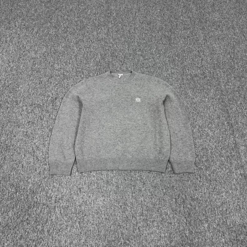Loewe Loewe Grey Embroidery Logo Wool Knit Sweater Size M / US 6-8 / IT 42-44 - 1 Thumbnail