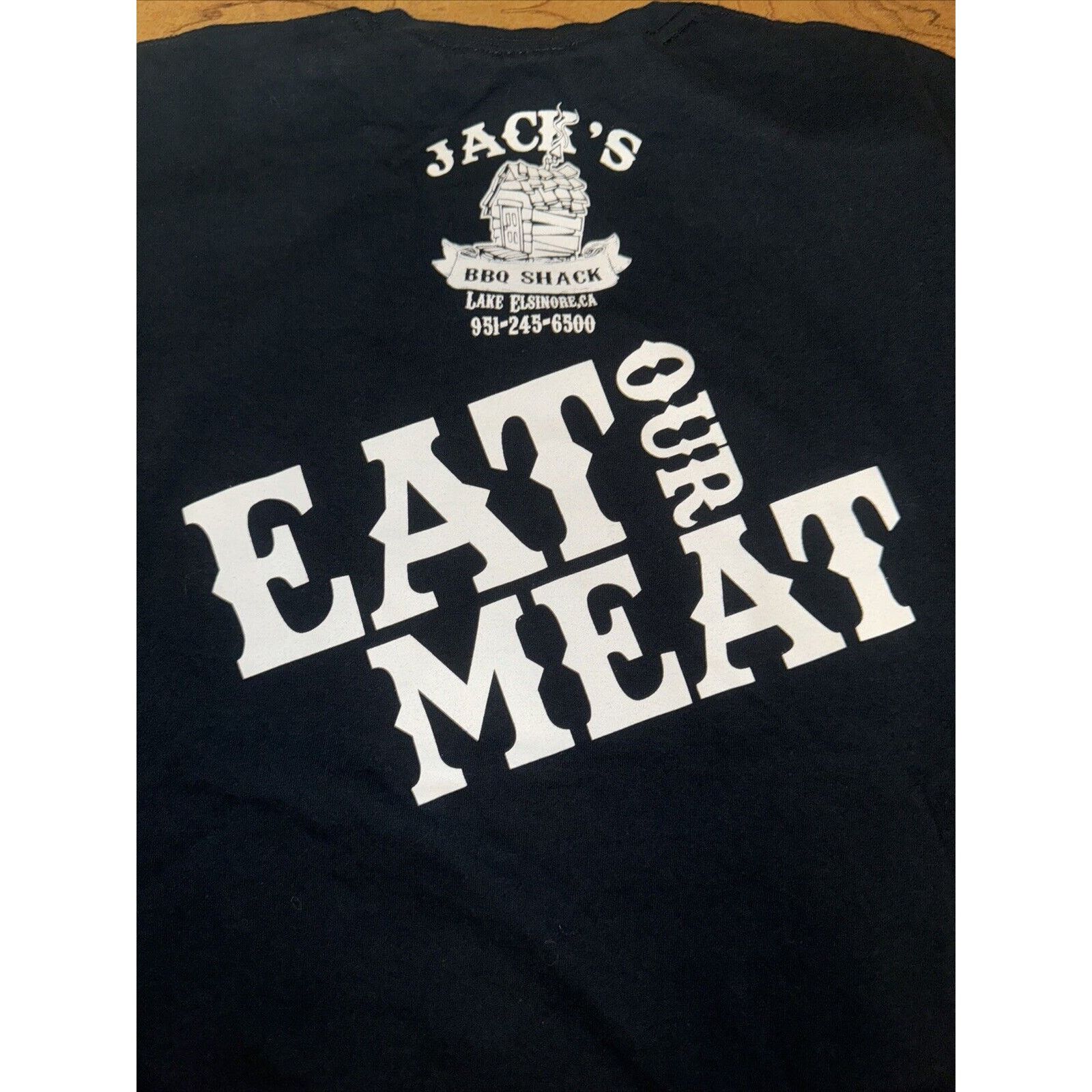 Band Tees × Junk Food Jacks BBQ Shack T-Shirt Eat Our Meat Black 20.5x28 L Cut Tag Size US L / EU 52-54 / 3 - 4 Thumbnail