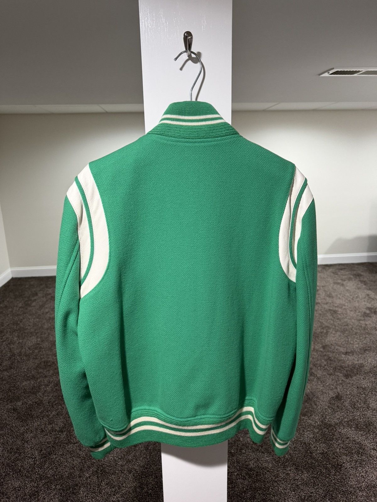 Saint Laurent Paris Saint Laurent Paris x Hedi 2016 Teddy Varsity Green Jacket Size US L / EU 52-54 / 3 - 3 Thumbnail