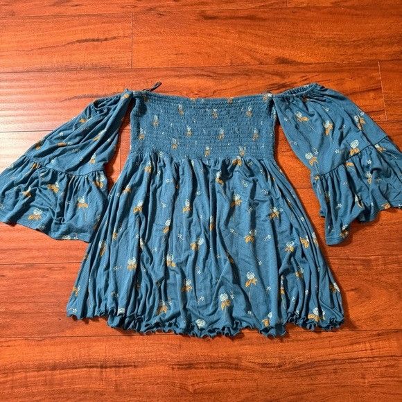 Free People FREE PEOPLE LANA OFF SHOULDER TUNIC FLORAL SZ MEDIUM M Size M / US 6-8 / IT 42-44 - 4 Thumbnail