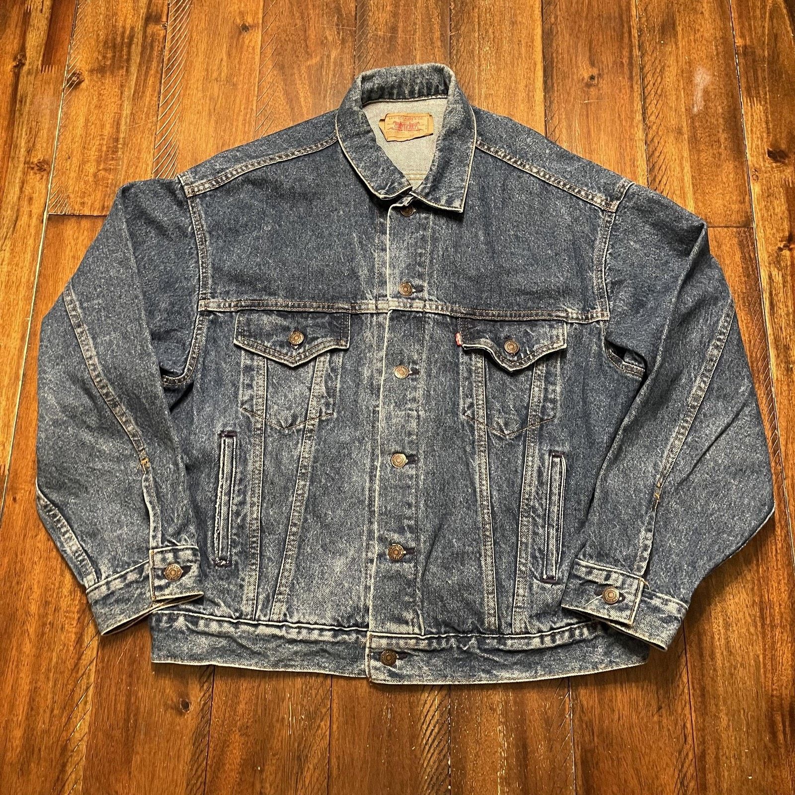 Levi's Vtg Levis Jacket Mens L Acid Wash Denim Trucker Made USA 90s Size US L / EU 52-54 / 3 - 3 Thumbnail