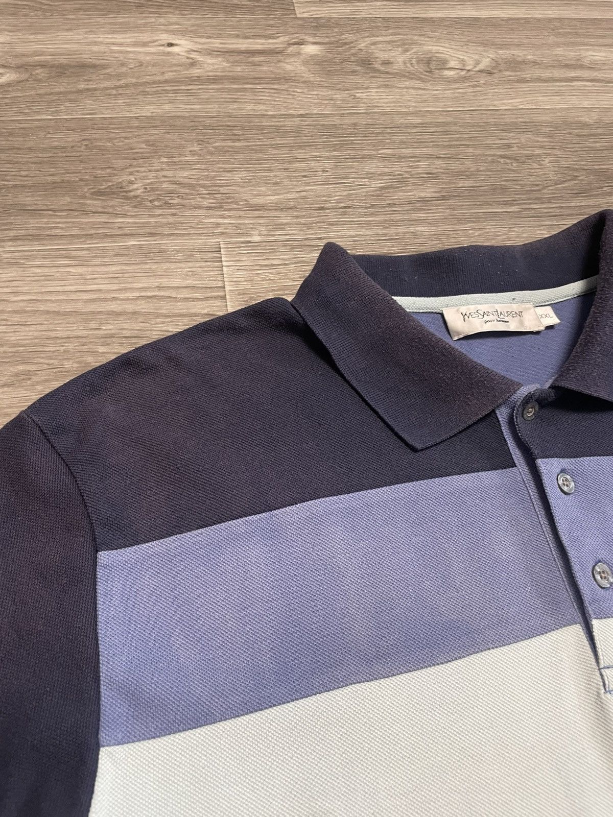 Yves Saint Laurent Vintage Yves Saint Laurent YSL Big Logo Polo Shirt Size US XXL / EU 58 / 5 - 8 Thumbnail