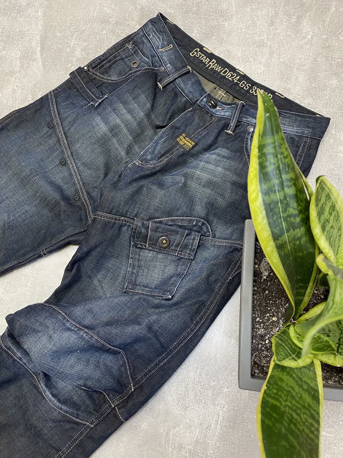 G-Star × Vintage Vintage G Star Raw Denim Biker Cargo Double Knee Pants Size US 34 / EU 50 - 10 Thumbnail
