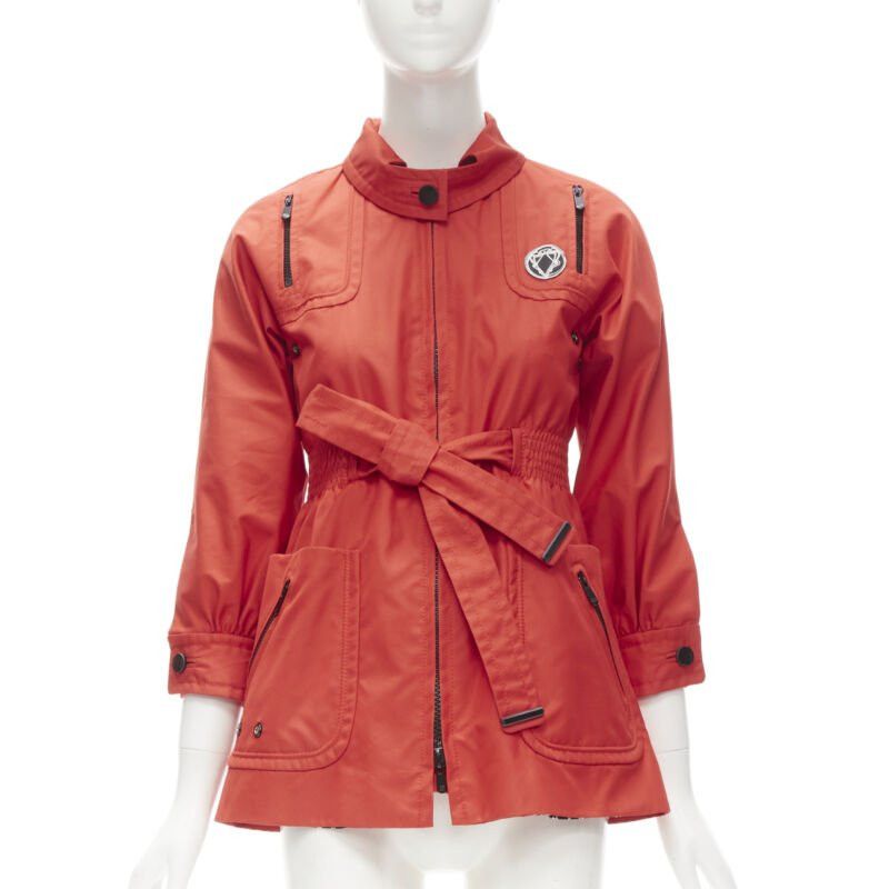 Gucci GUCCI red cotton elasticised waist belted anorak parka jacket IT36 S Size XS / US 0-2 / IT 36-38 - 1 Thumbnail